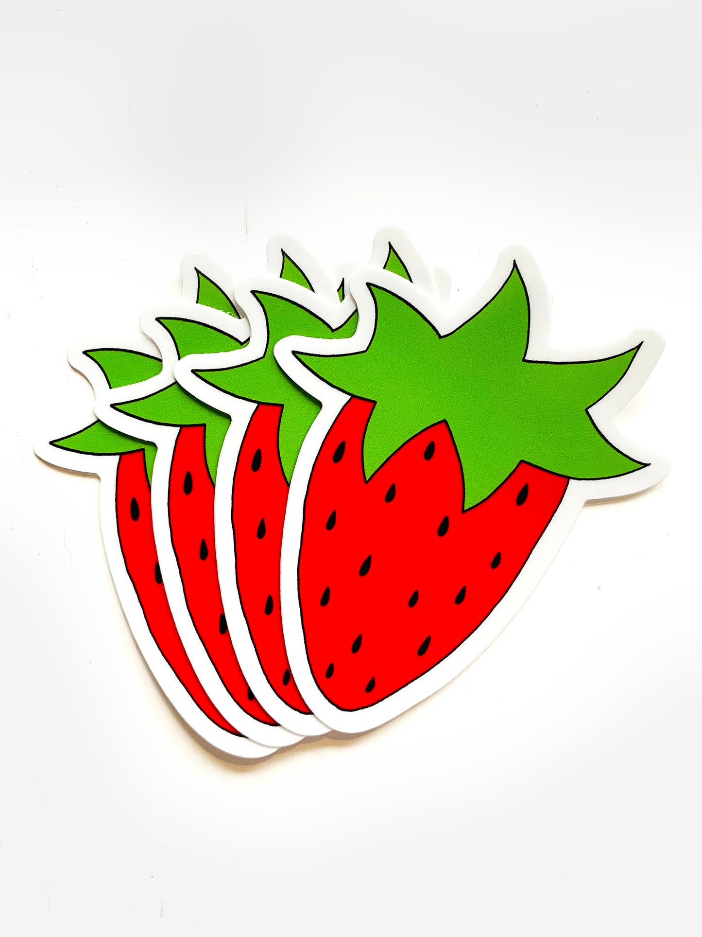 Strawberry Waterproof Vinyl Sticker, 2.3” x 3”