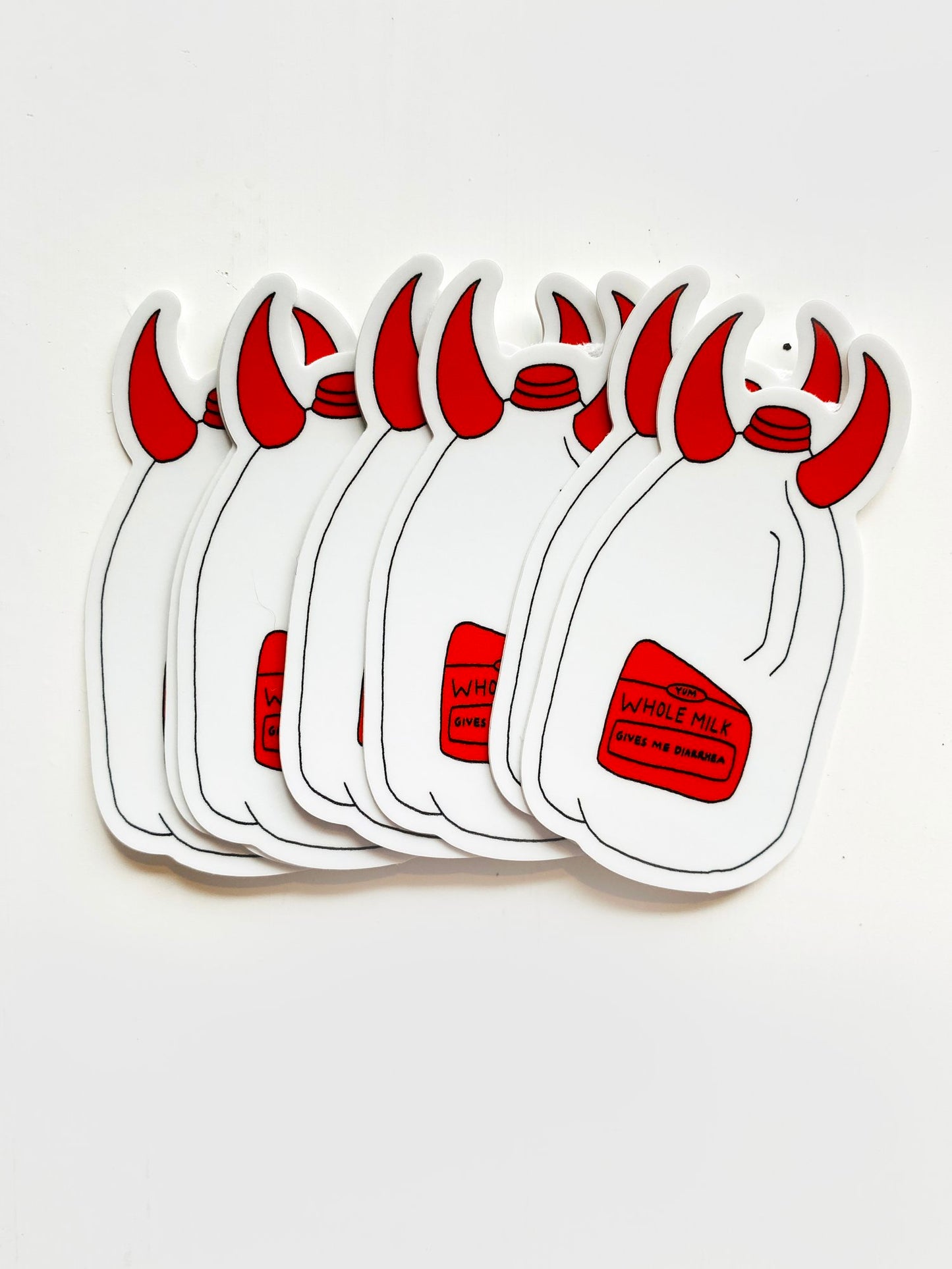 Whole Milk Waterproof Vinyl Sticker, 1.7” x 3”