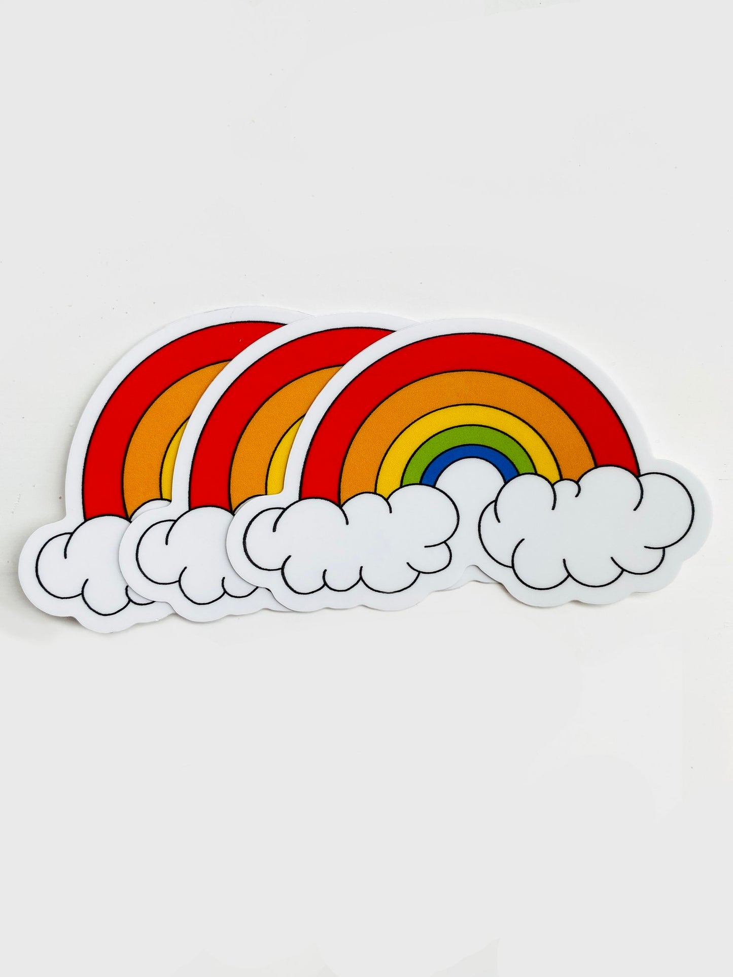Rainbow Waterproof Vinyl Sticker, 3” x 1.9”