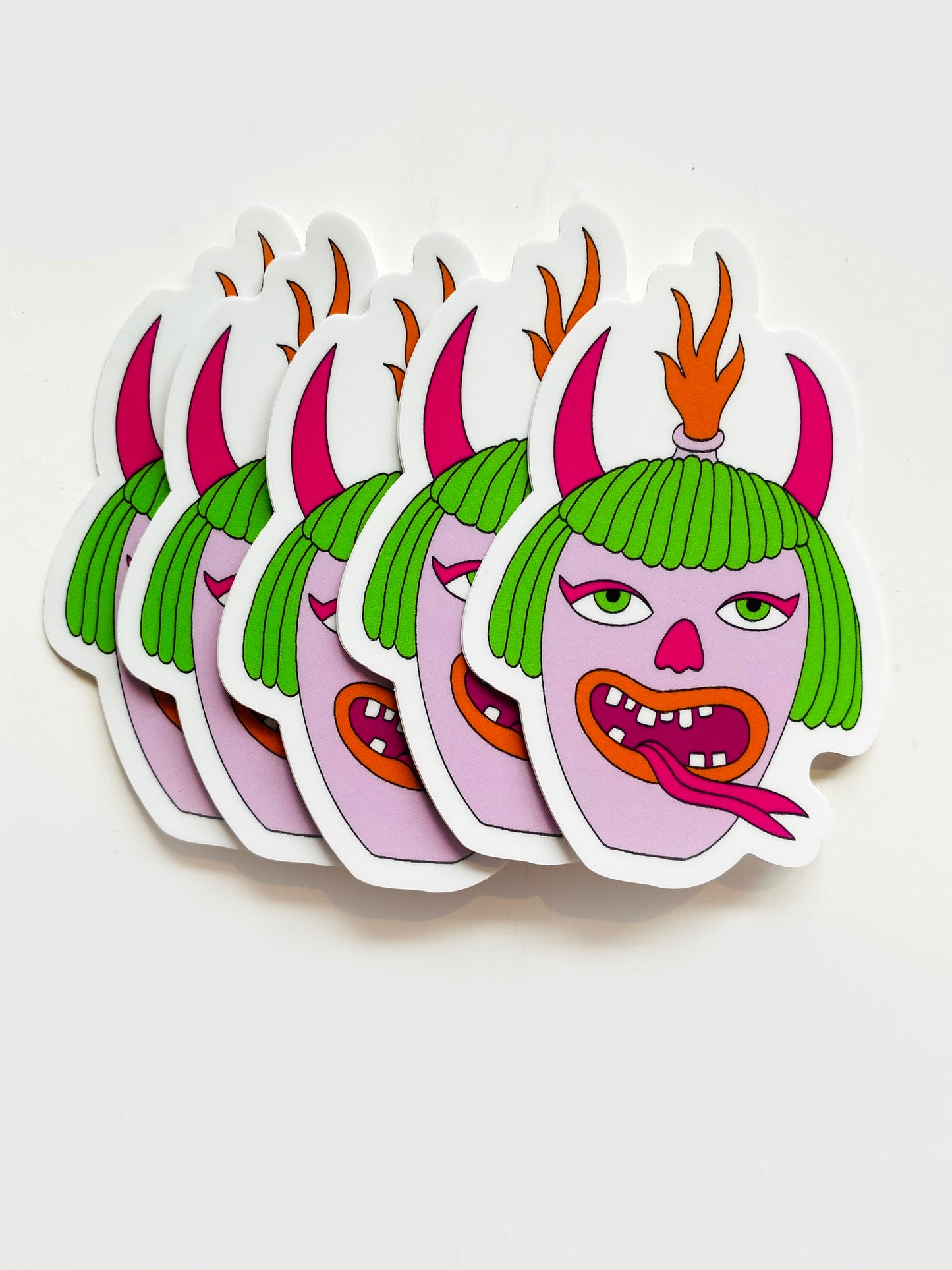Devil Vase Waterproof Vinyl Sticker, 2.1” x 3”