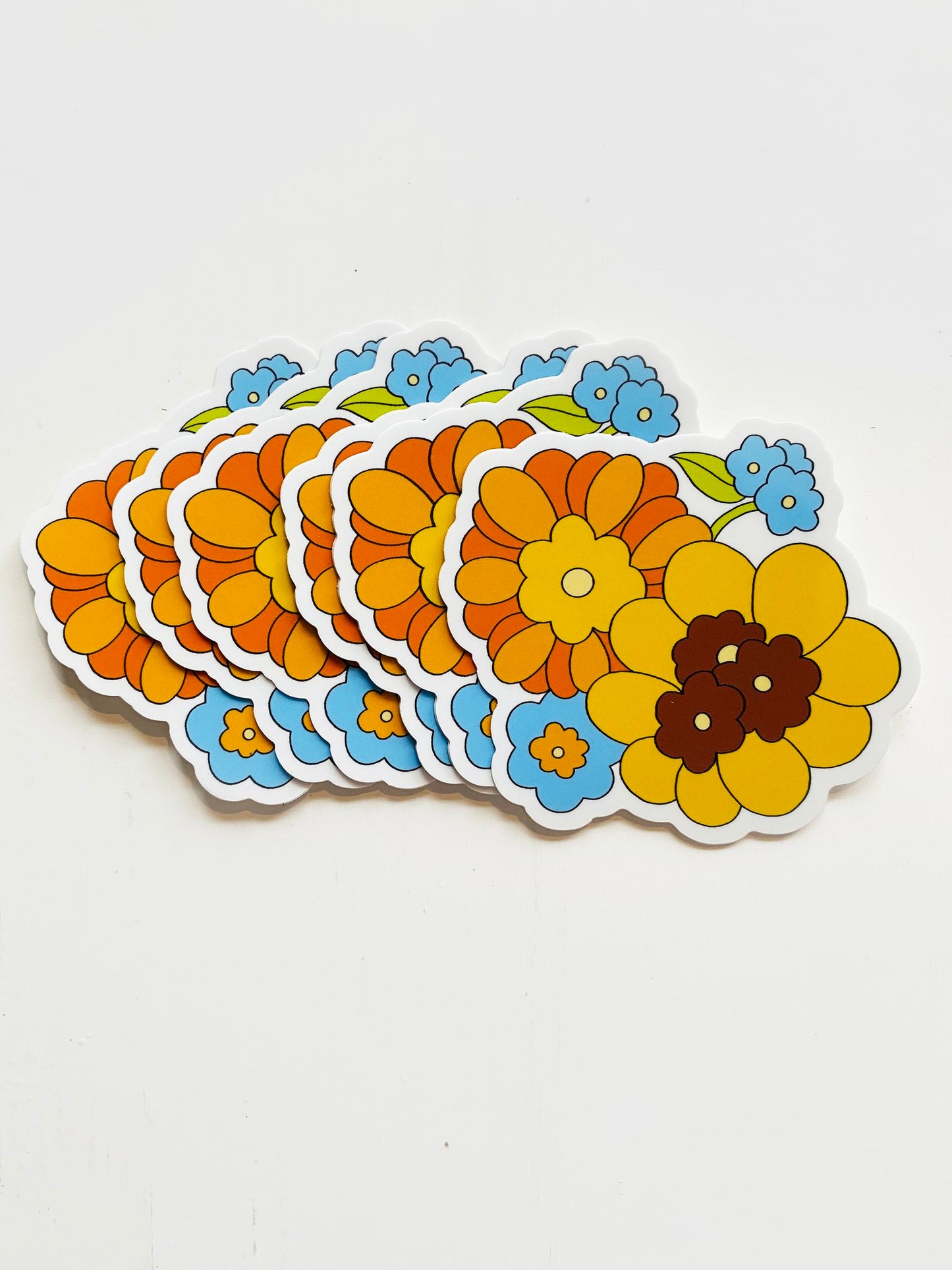 Flower Power Waterproof Vinyl Sticker, 3” x 2.8”
