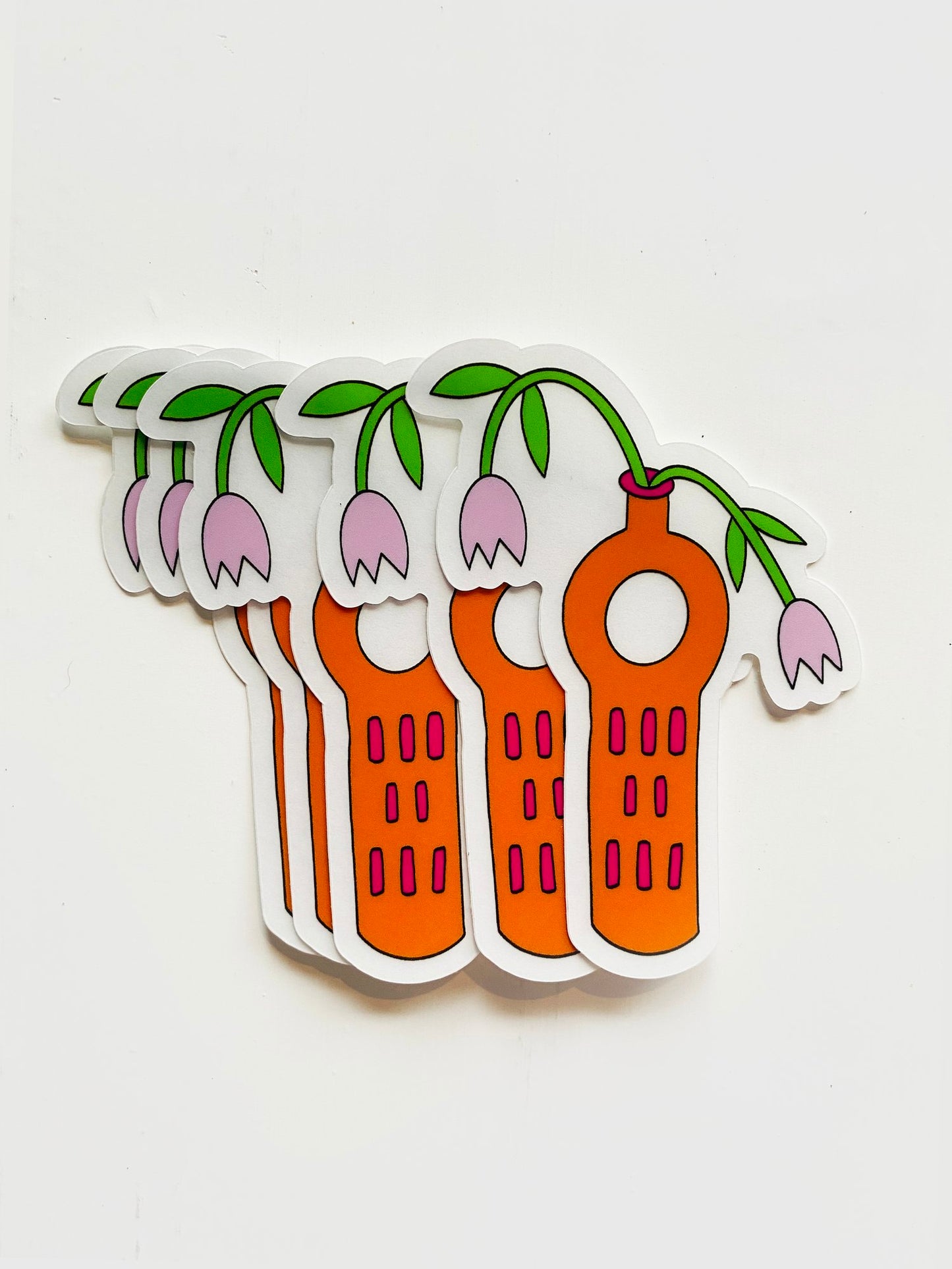 Donut Vase Waterproof Vinyl Sticker, 2.2” x 3”