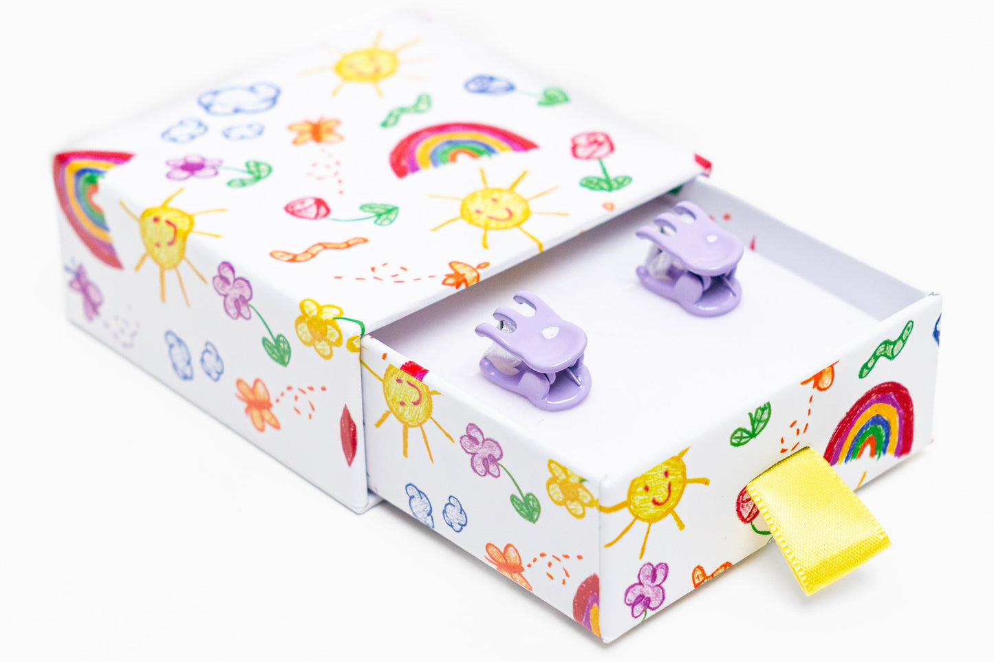 Mini Claw Clip Hoops in Lavender