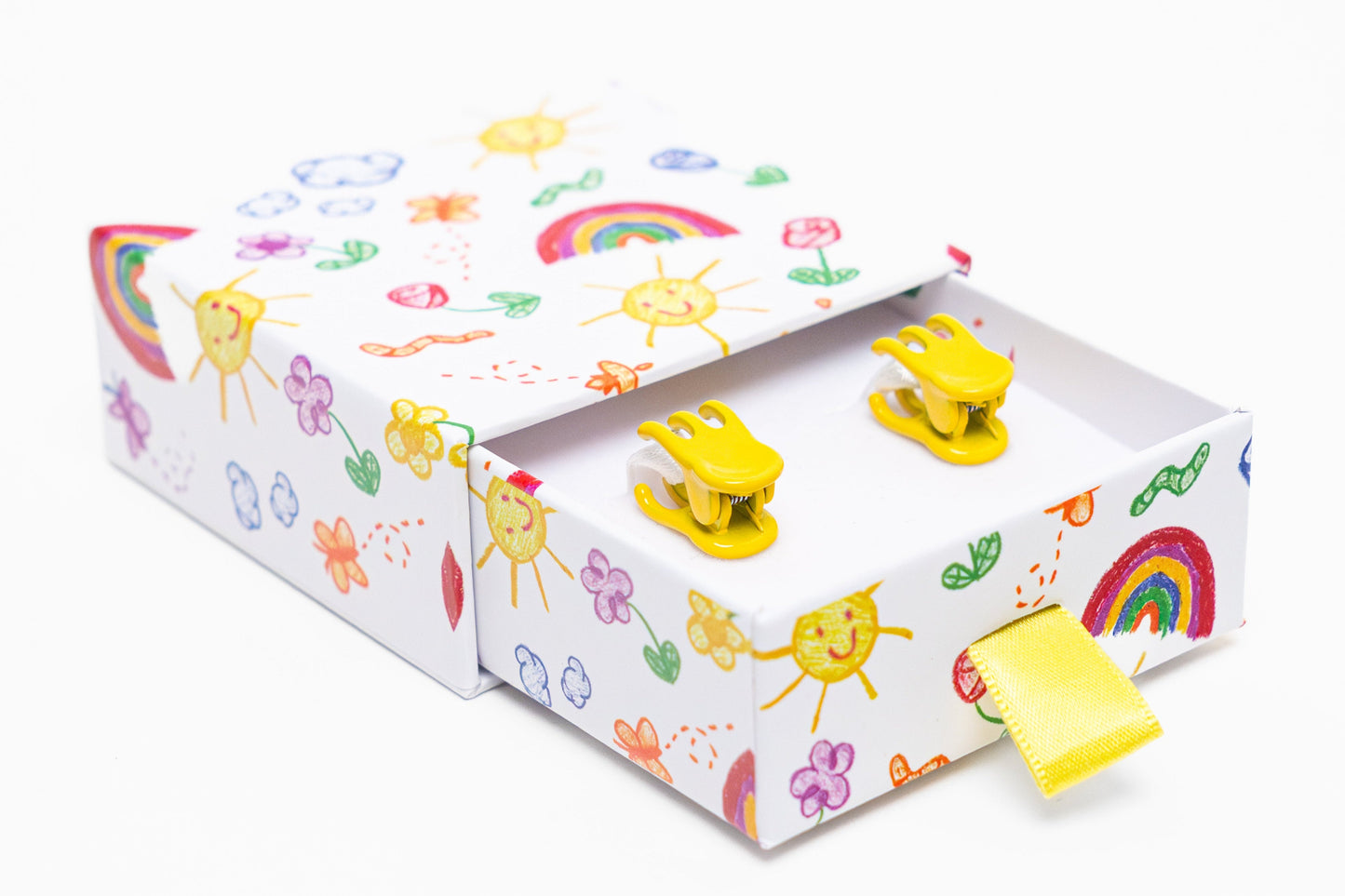 Mini Claw Clip Hoops in Lemon