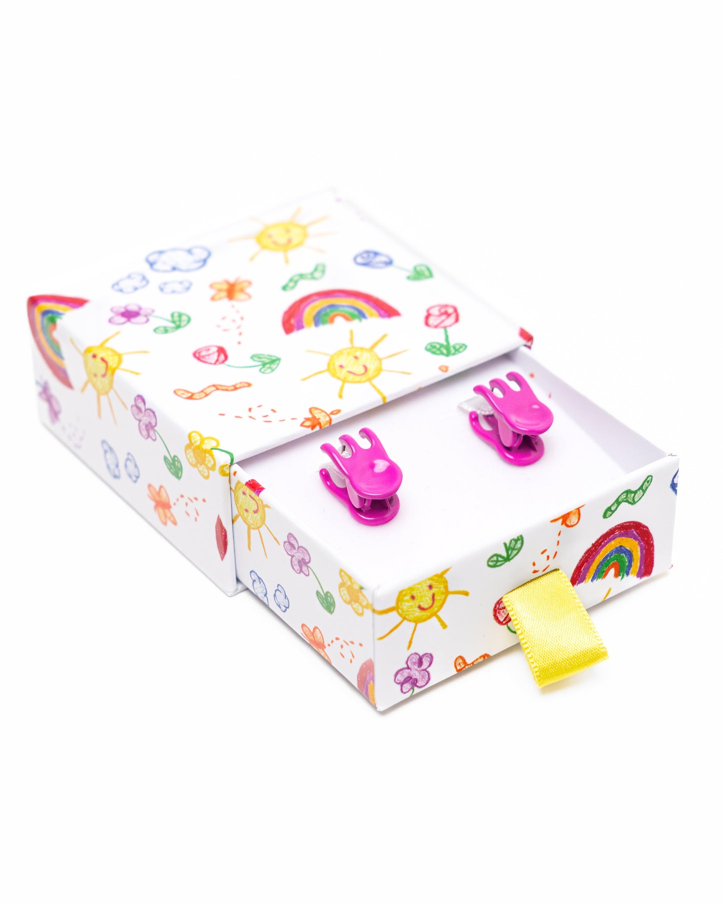 Mini Claw Clip Hoops in Dragon Fruit