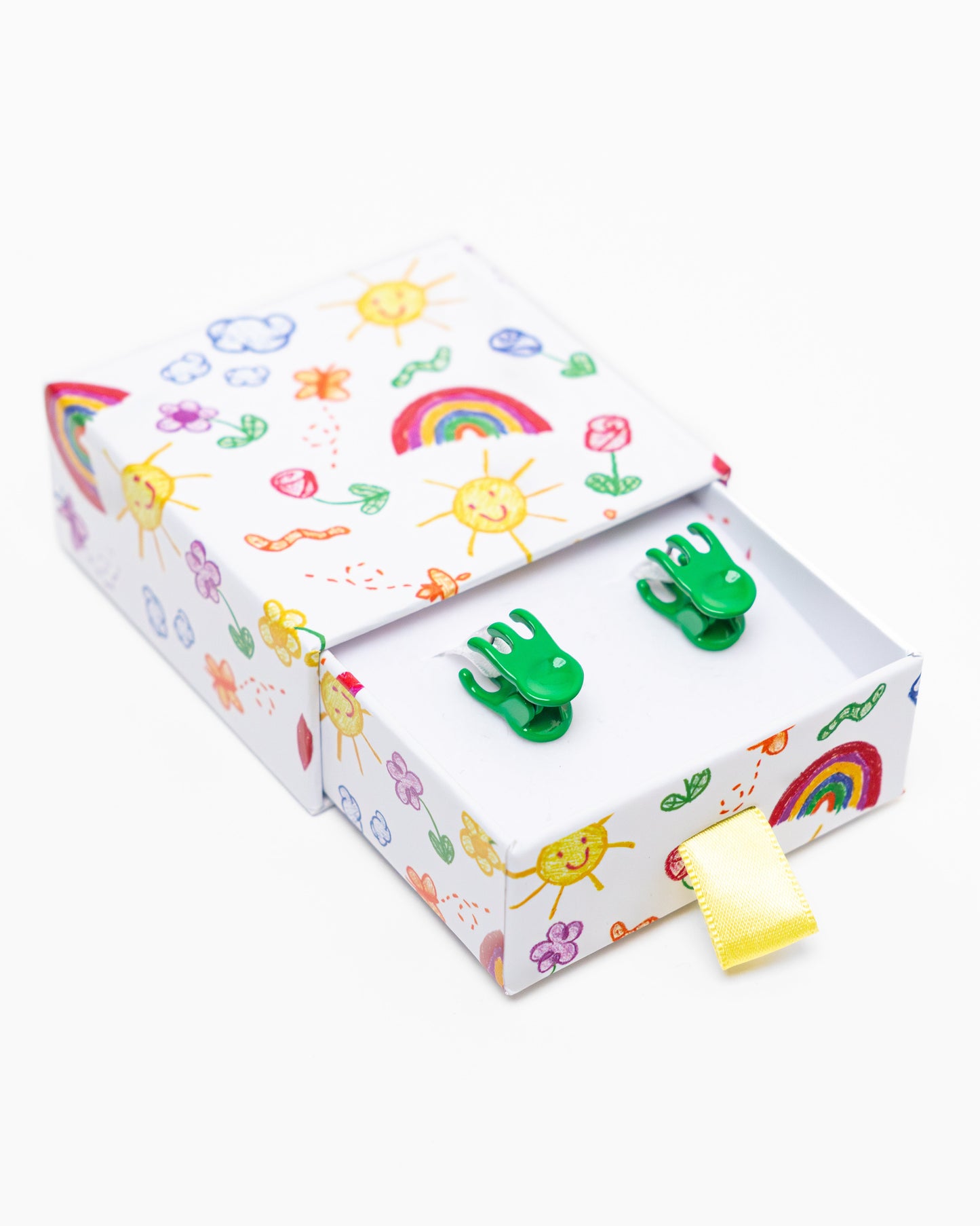 Mini Claw Clip Hoops in Lime