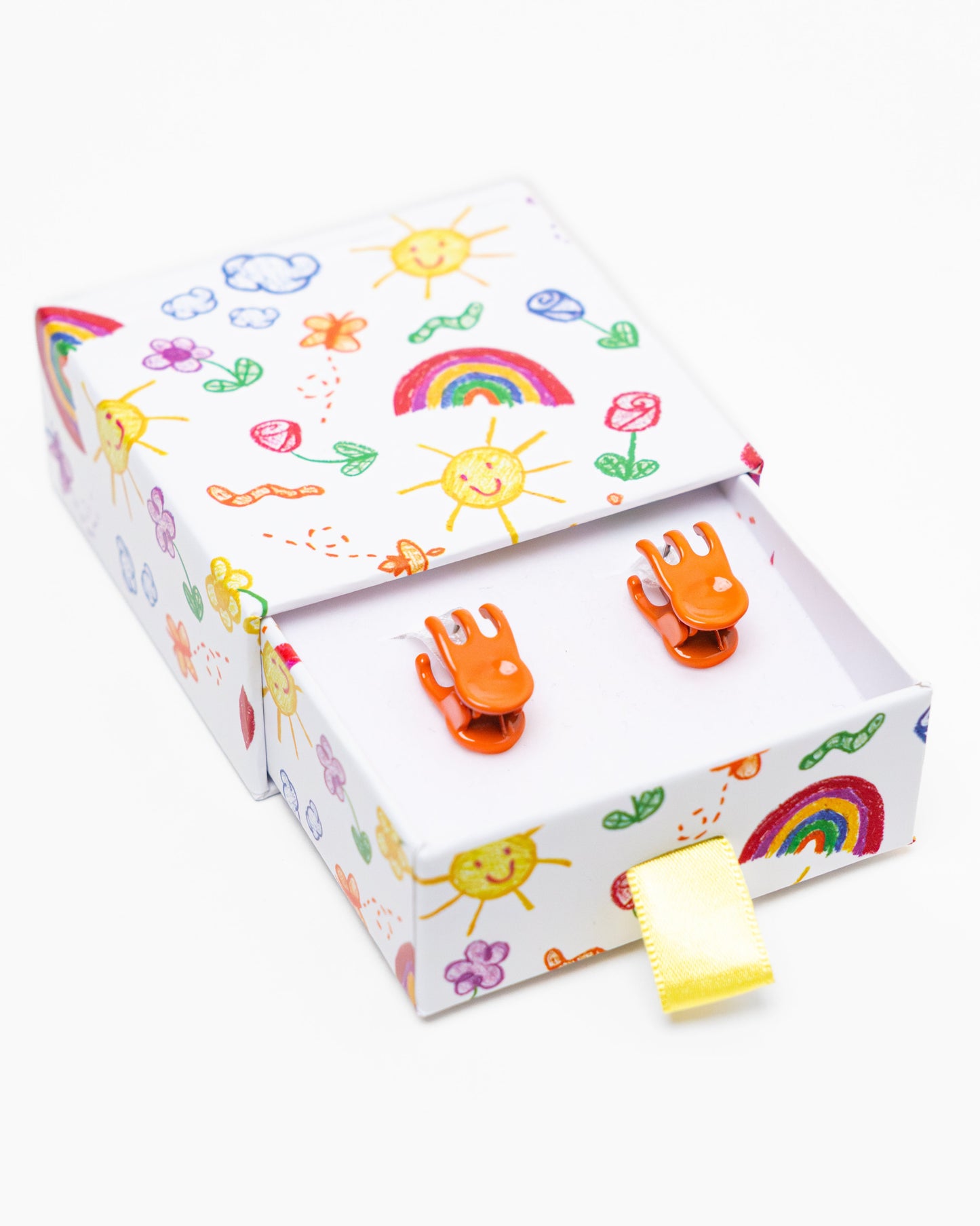 Mini Claw Clip Hoops in Clementine