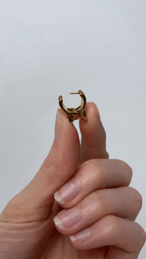 Mini Claw Clip Hoops in 18K Gold Plated Stainless Steel