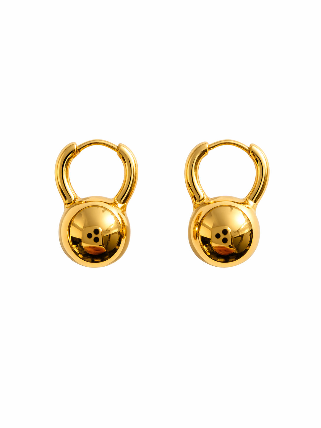 Kettlebell Earrings in Gold