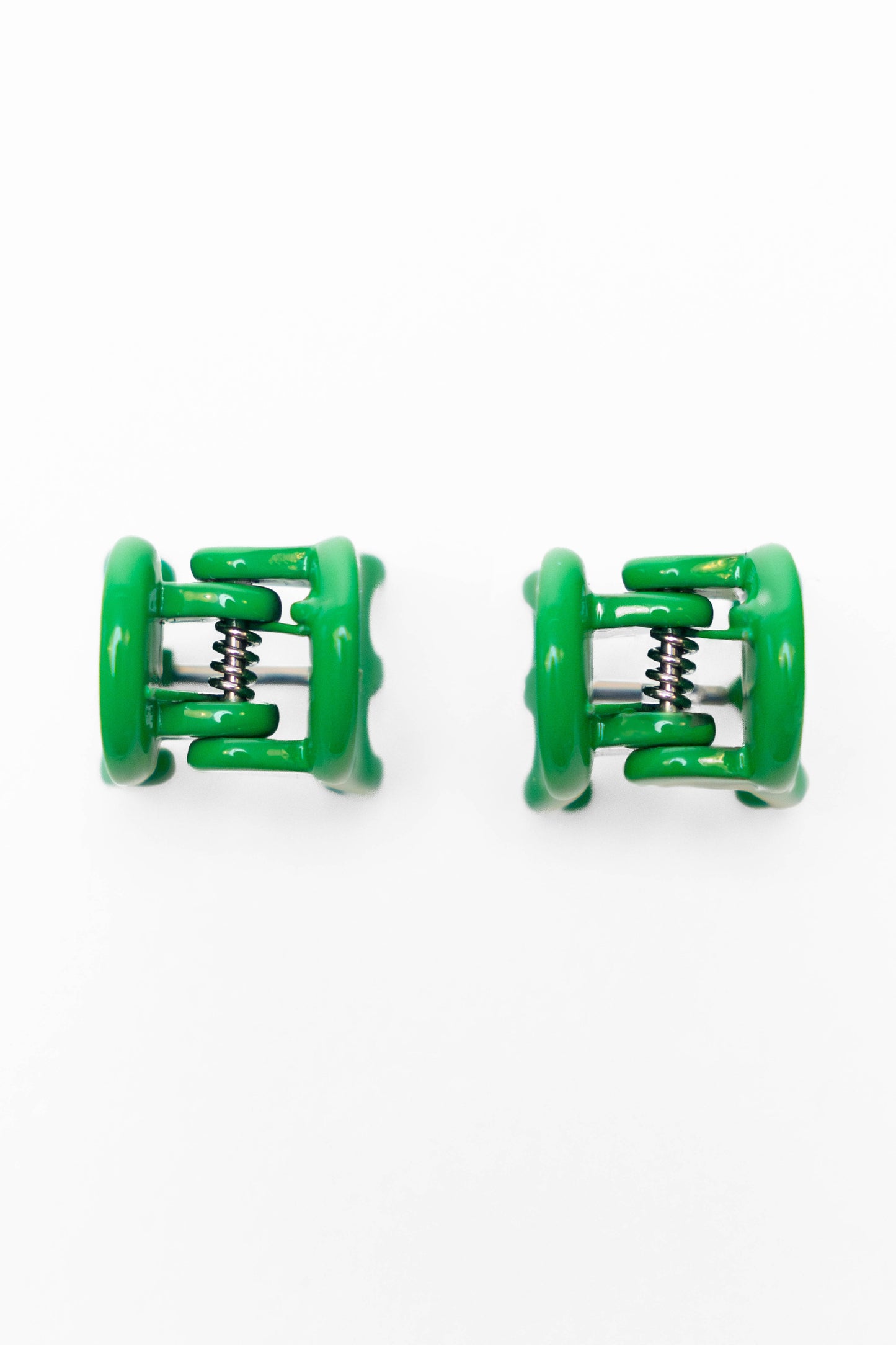 Mini Claw Clip Hoops in Lime