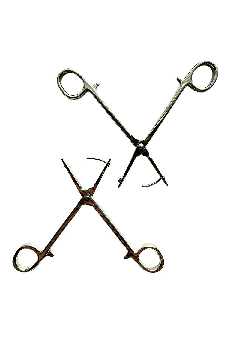 Hemostat Earrings in Silver