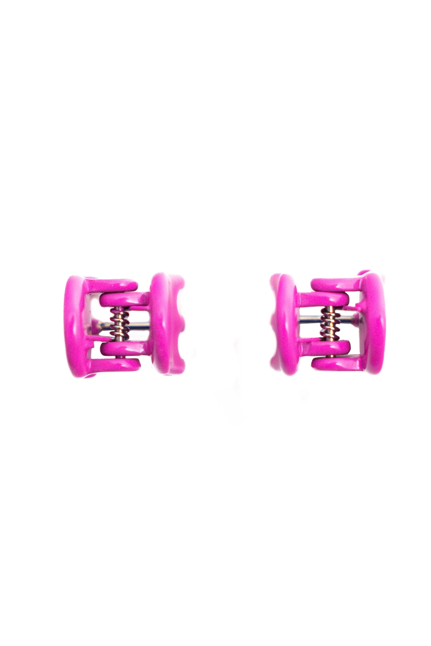 Mini Claw Clip Hoops in Dragon Fruit