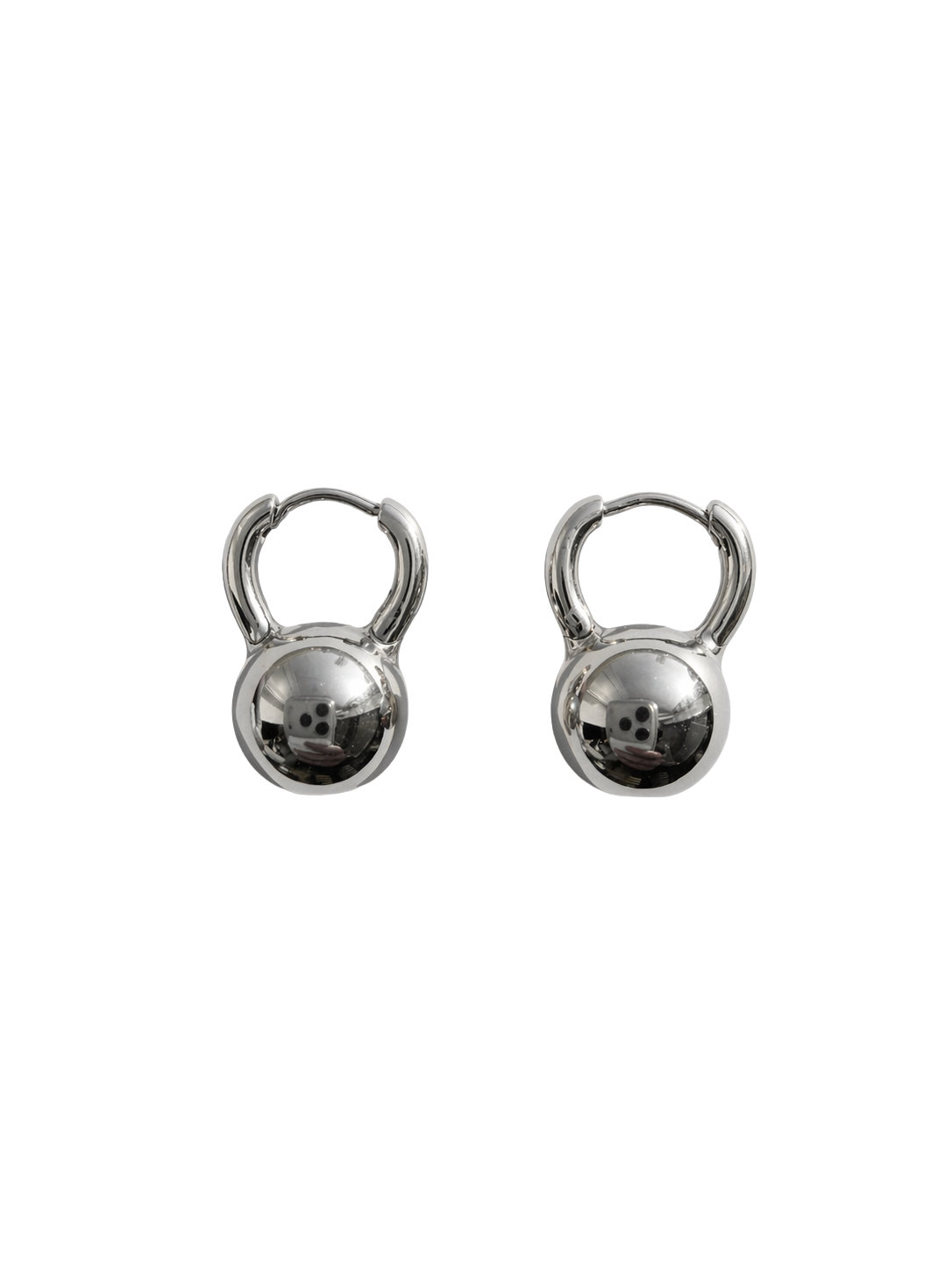 Kettlebell Earrings in Silver