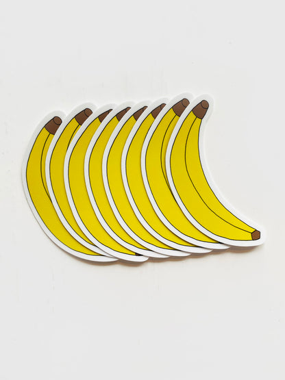 Banana Waterproof Vinyl Sticker, 1.4” x 3”