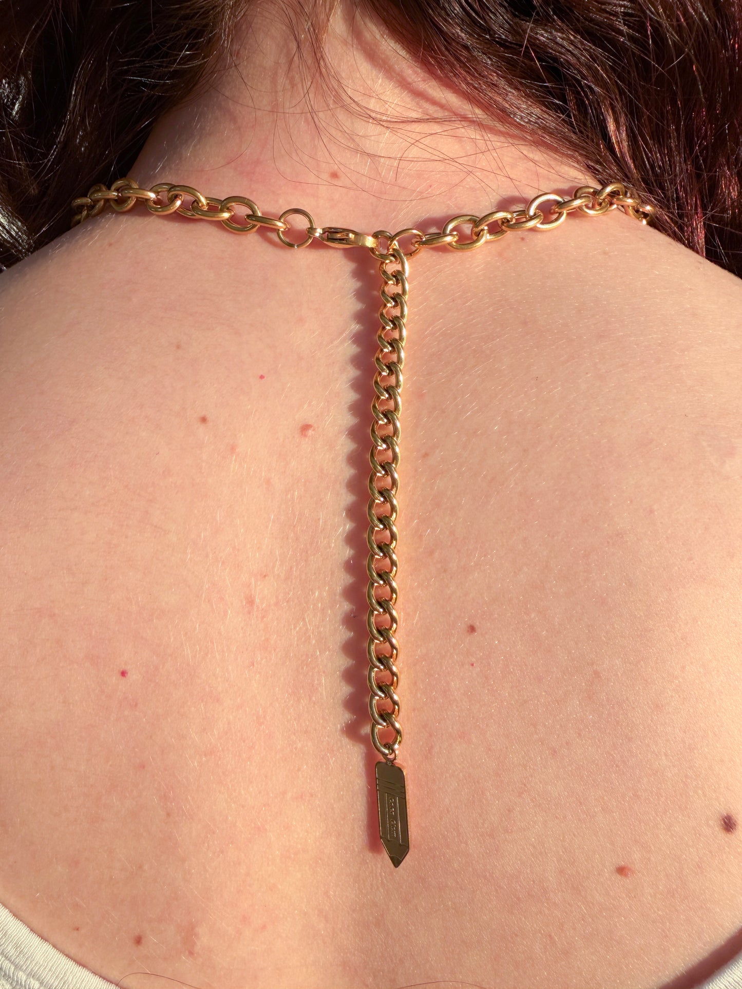 Stork Scissor Necklace in Gold