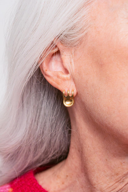 Mini Claw Clip Hoops in 18K Gold Plated Stainless Steel