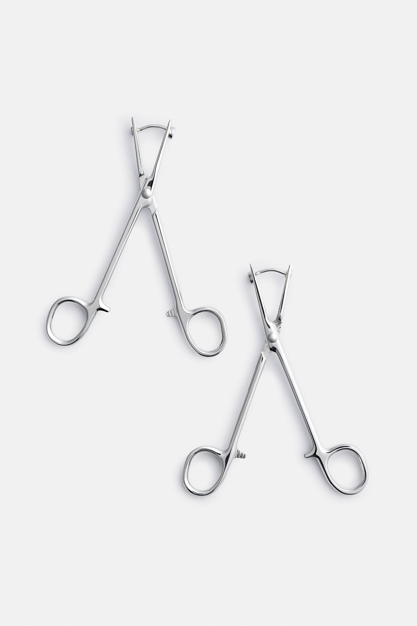 Hemostat Earrings in Silver