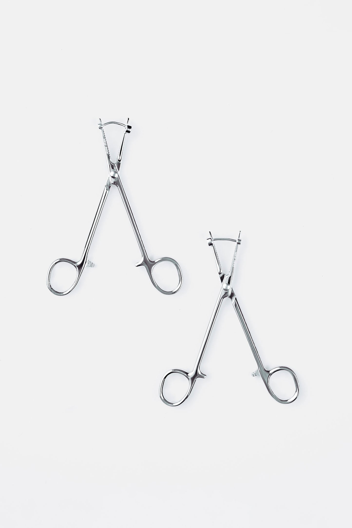 Hemostat Earrings in Silver