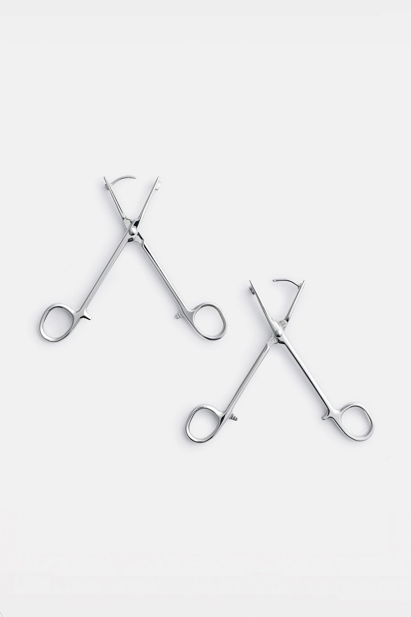 Hemostat Earrings in Silver