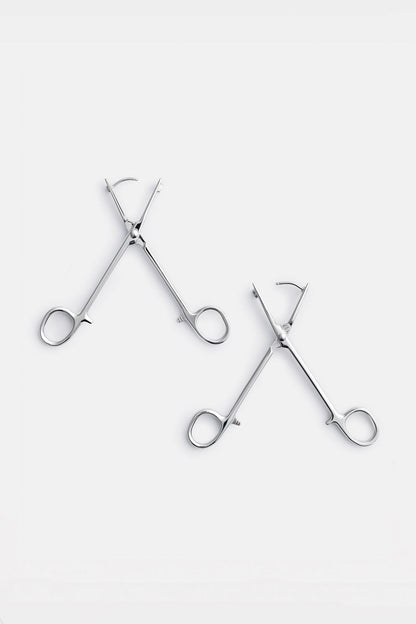 Hemostat Earrings in Silver