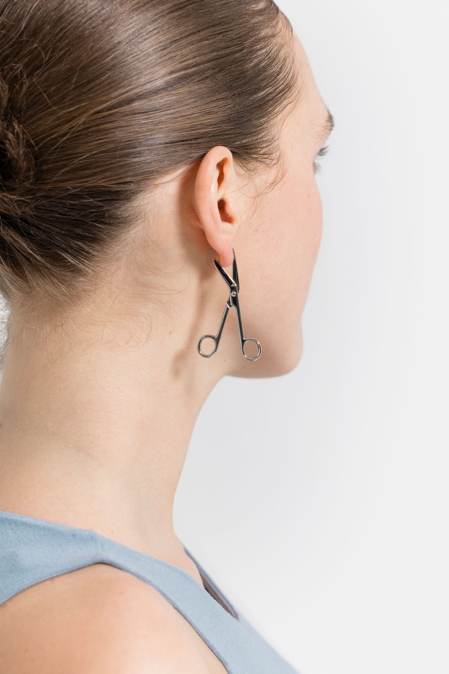 Bandage Scissors Earring in Silver