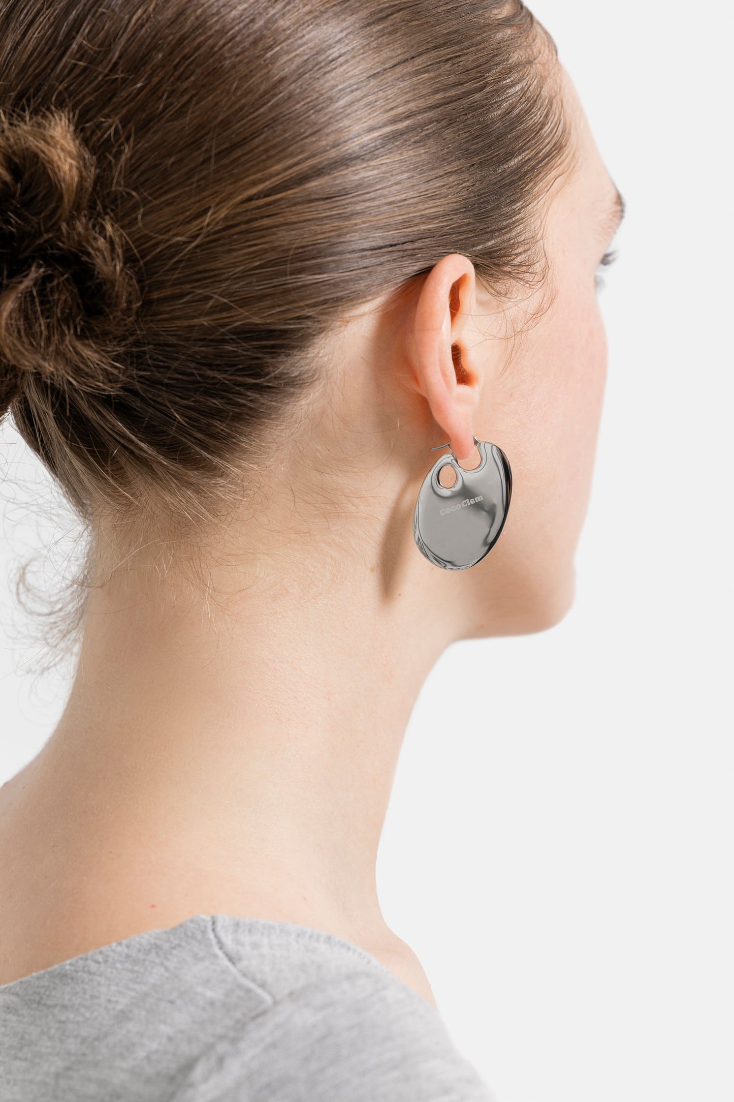 Paint Palette Earrings in Silver