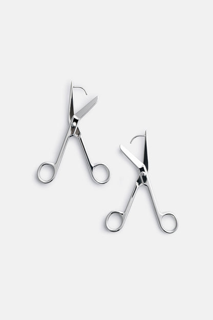 Bandage Scissors Earring in Silver