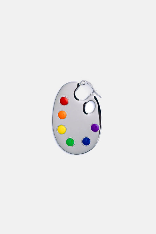 Paint Palette Earrings in Silver