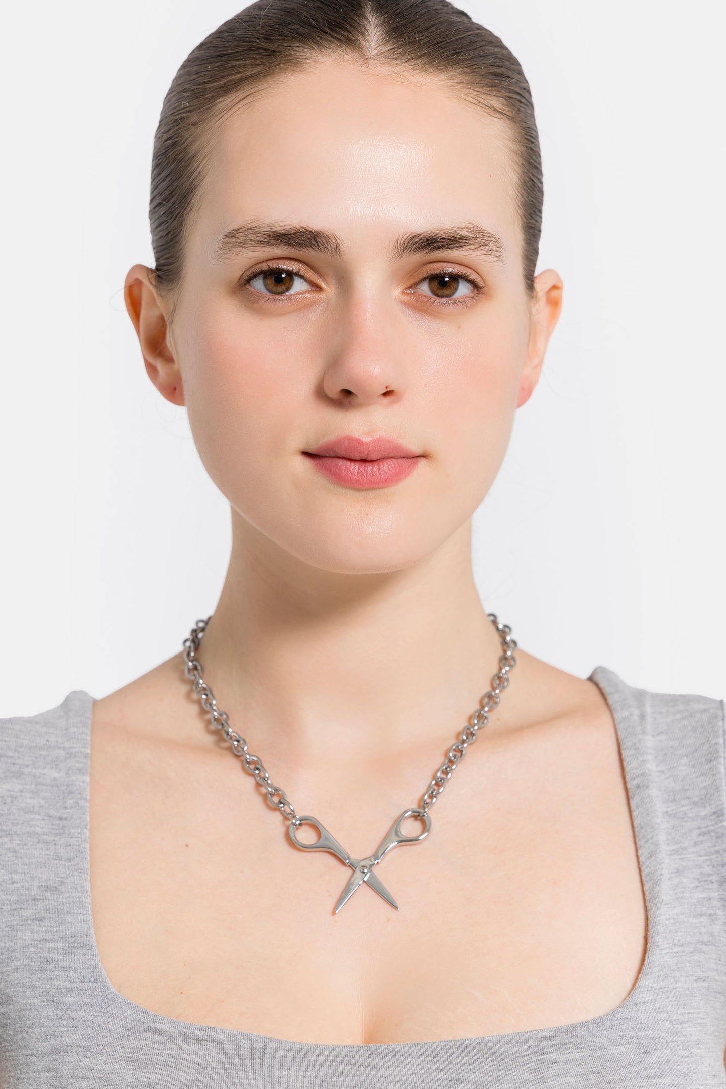 Scissor Necklace in Silver