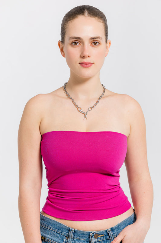 Stork Scissor Necklace in Silver