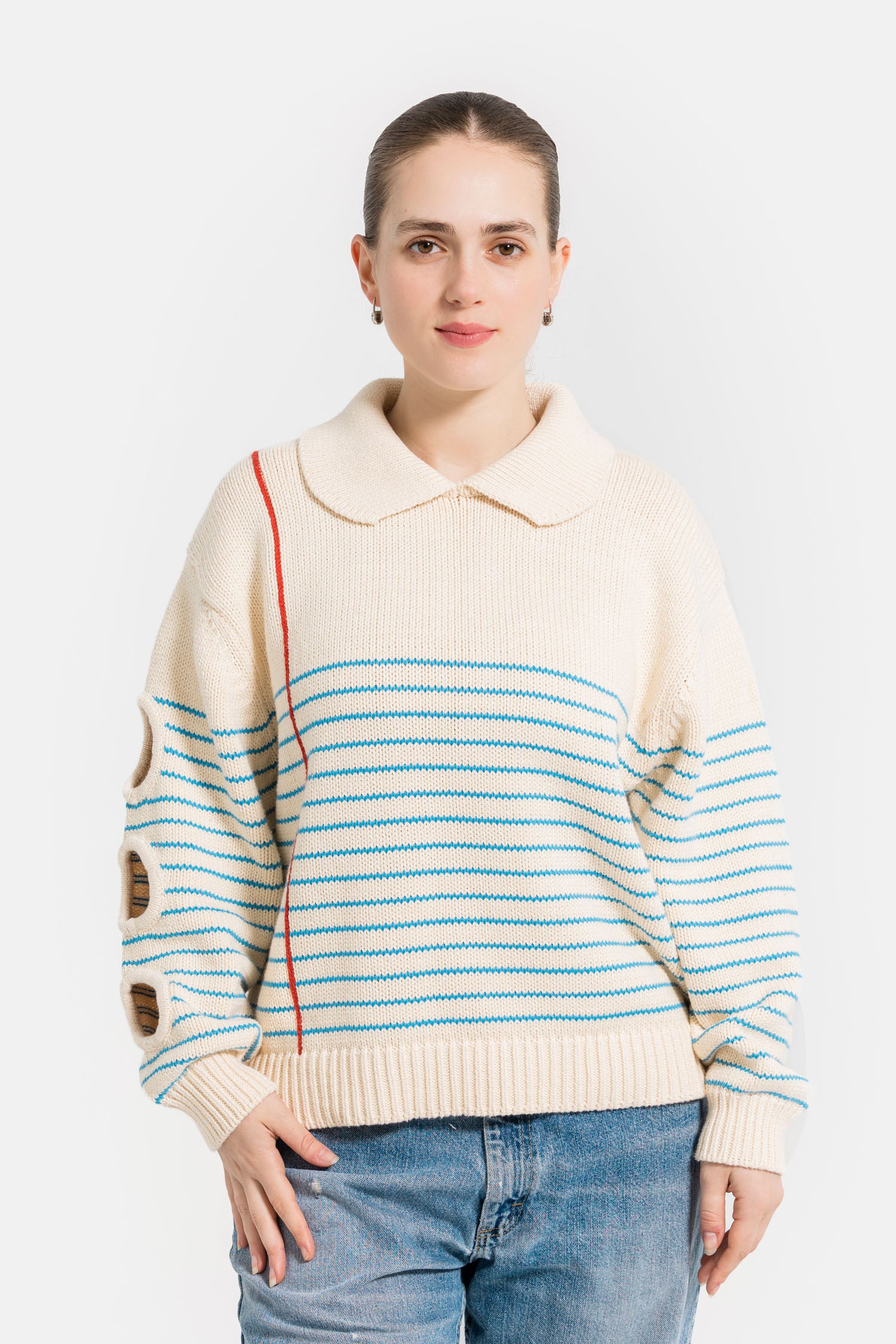 Notebook Paper Sweater – Lined & Three-Hole Punched Cotton Knit