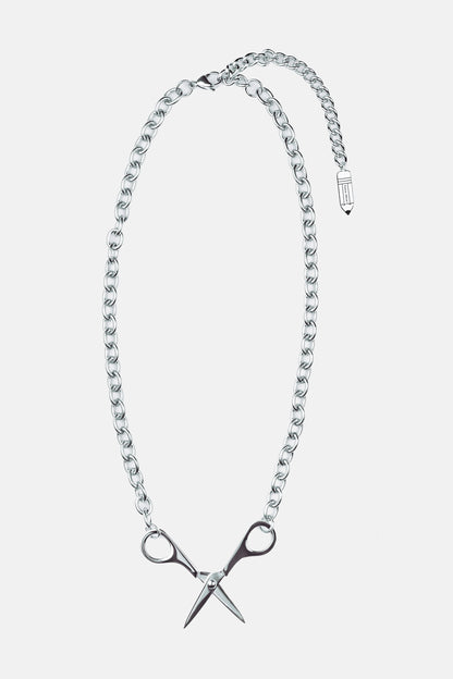 Scissor Necklace in Silver