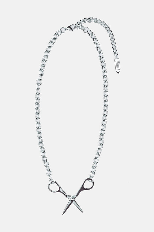 Scissor Necklace in Silver