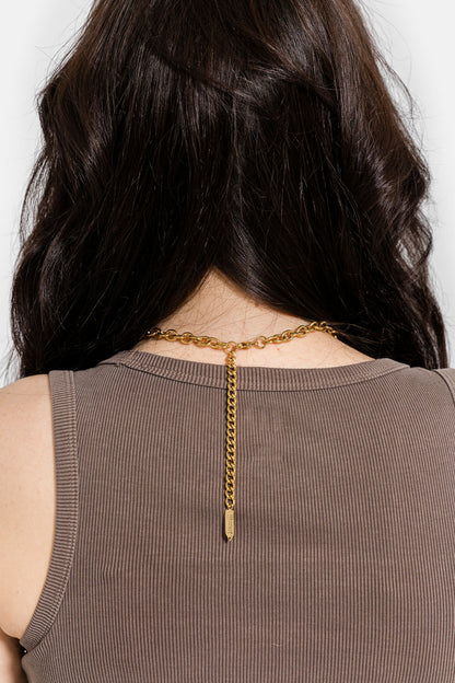 Stork Scissor Necklace in Gold