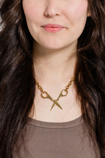 Scissor Necklace in Gold