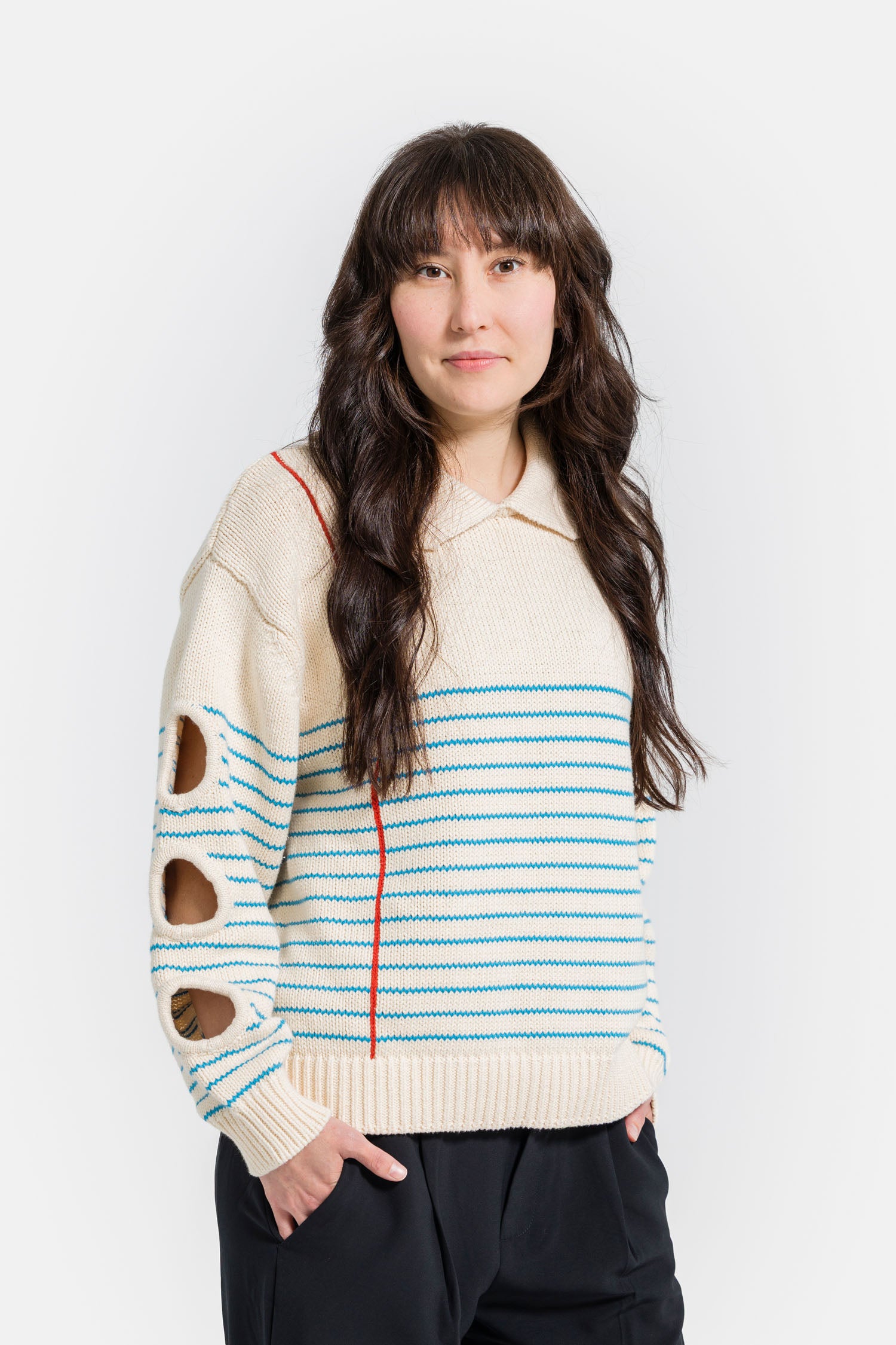 Notebook Paper Sweater – Lined & Three-Hole Punched Cotton Knit