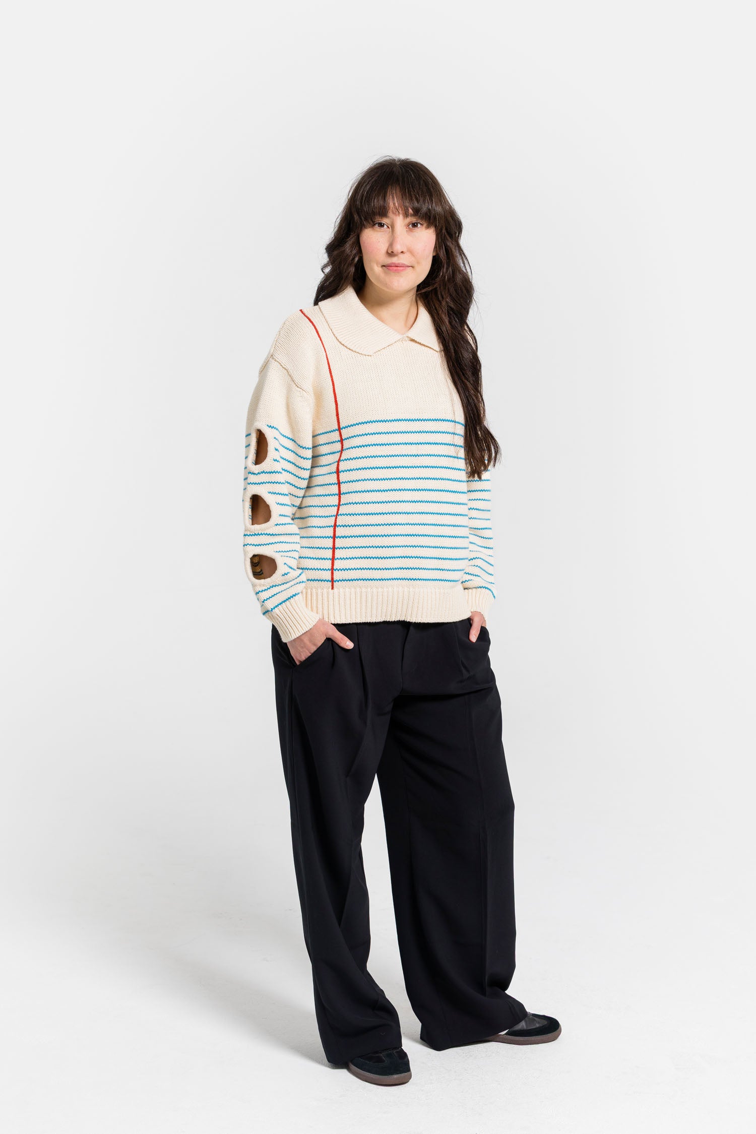 Notebook Paper Sweater – Lined & Three-Hole Punched Cotton Knit