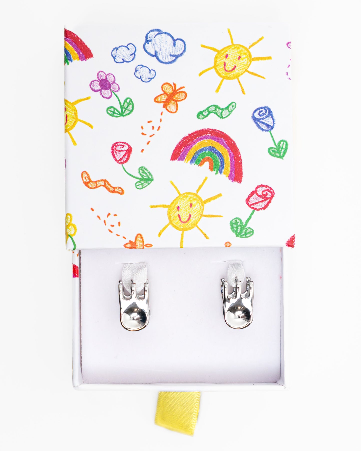 Mini Claw Clip Hoops in Silver