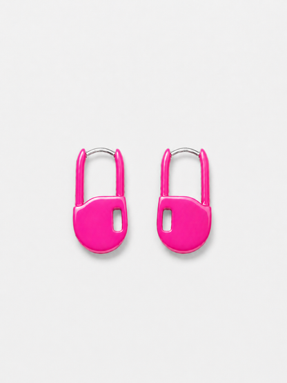 Stitch Marker Earrings in Dragon Fruit