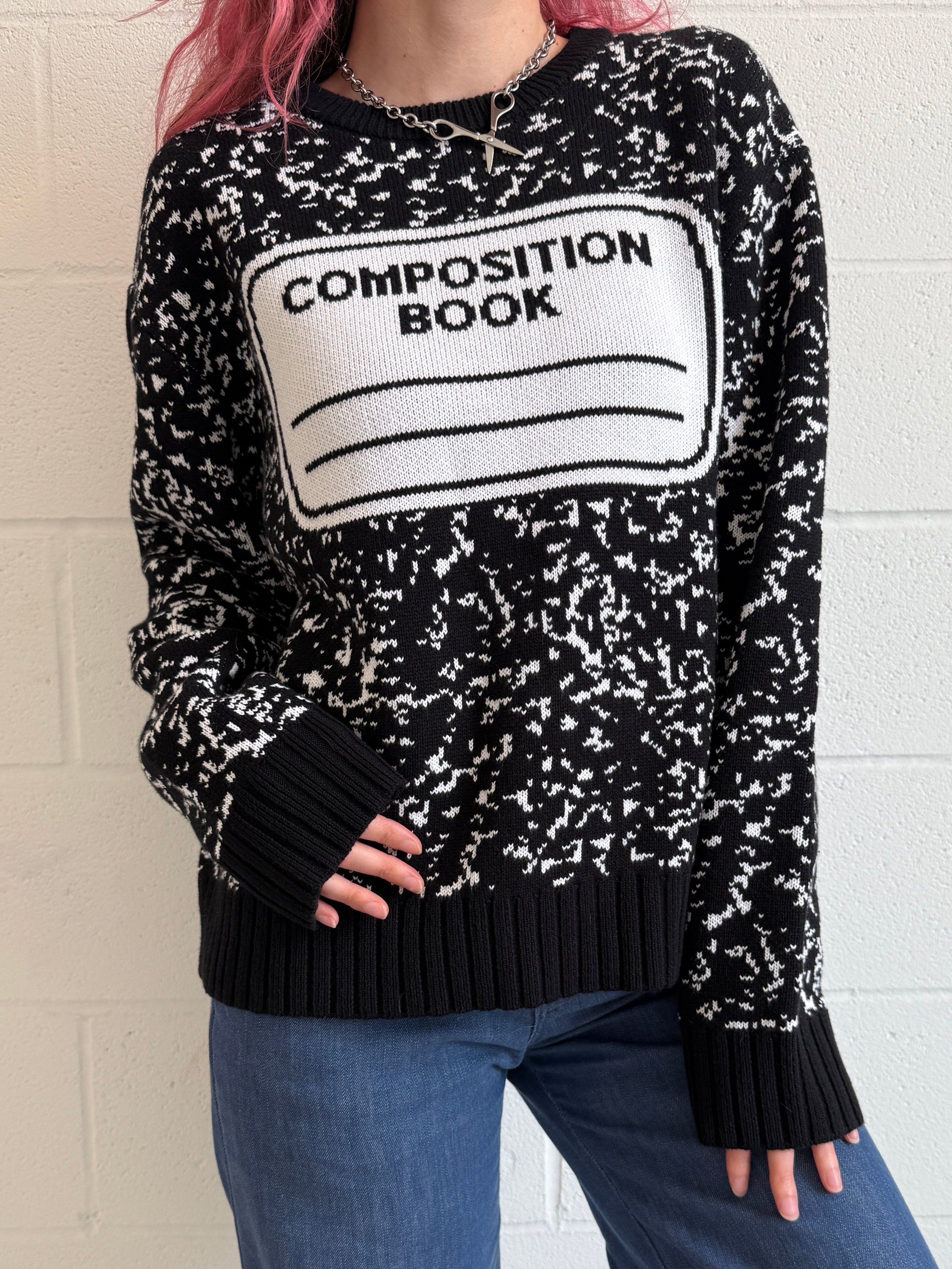 Composition Notebook Sweater – Organic Cotton Knit – Coco Clem