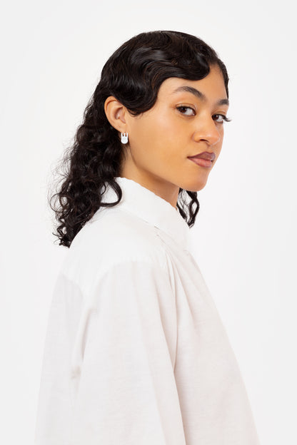 Mini Claw Clip Hoops in Coconut