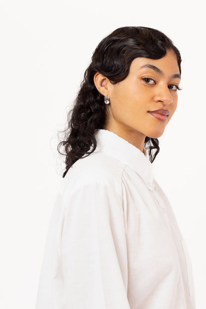 Mini Claw Clip Hoops in Silver