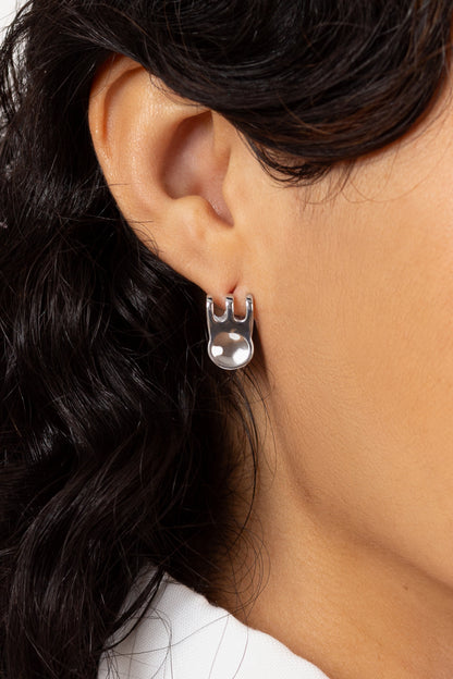 Mini Claw Clip Hoops in Stainless Steel