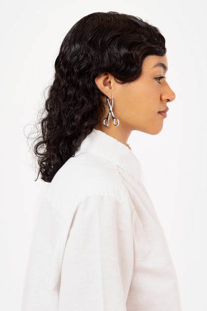 Scissor Earrings in Silver