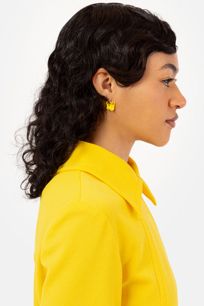 Mini Claw Clip Hoops in Lemon
