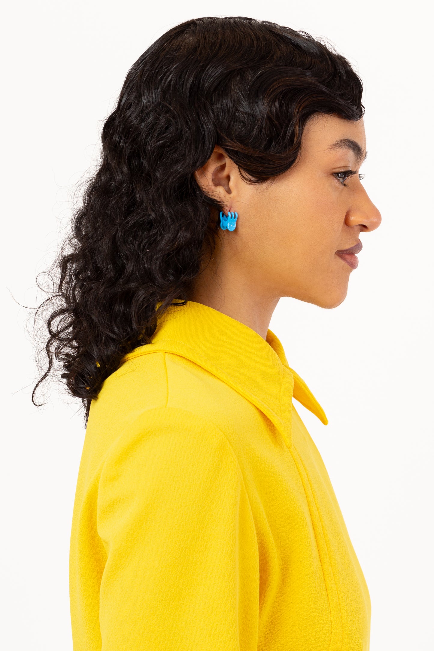 Mini Claw Clip Hoops in Blueberry
