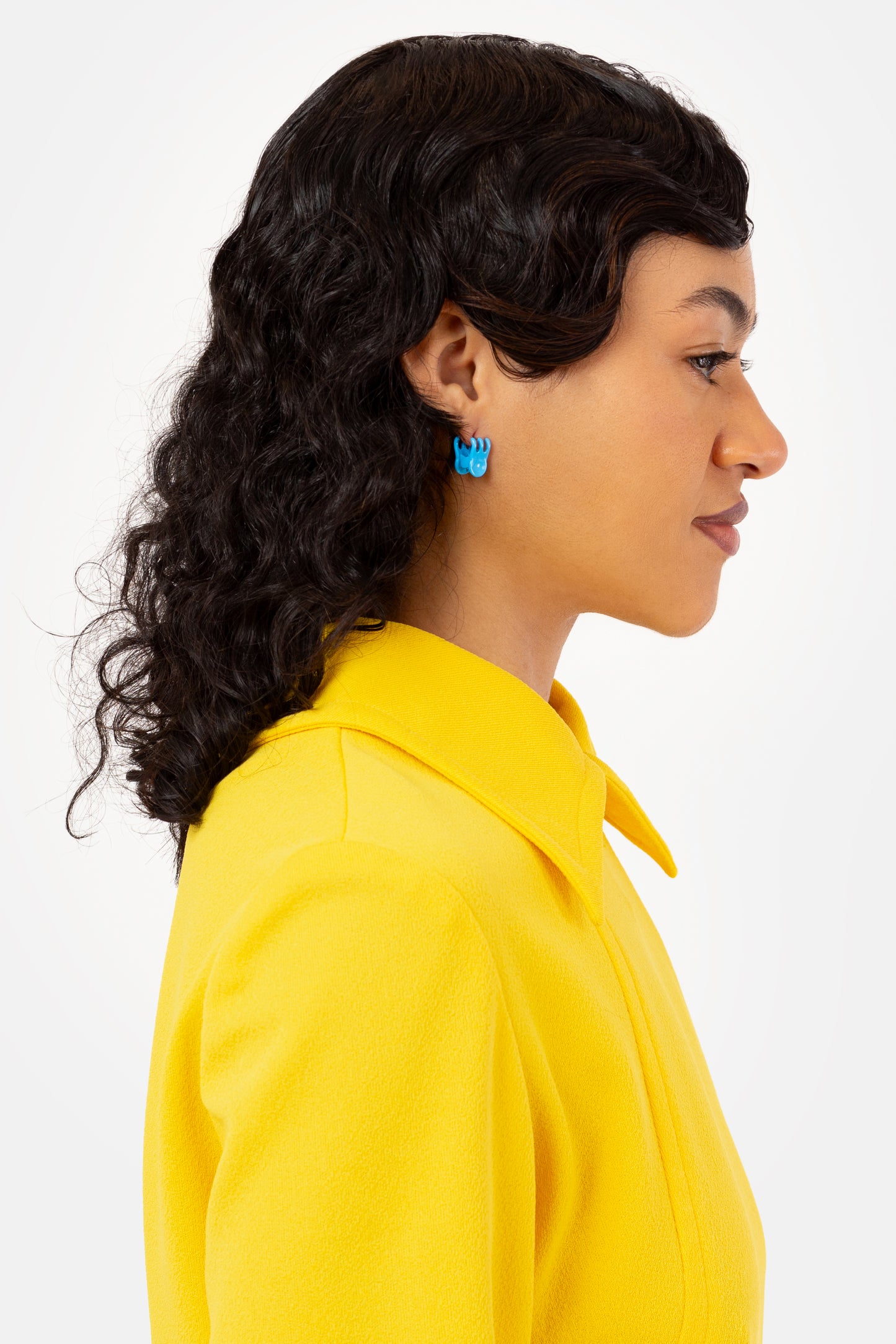 Mini Claw Clip Hoops in Blueberry