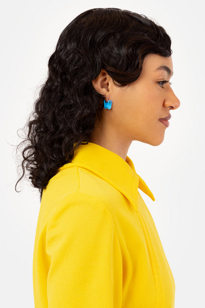 Mini Claw Clip Hoops in Blueberry