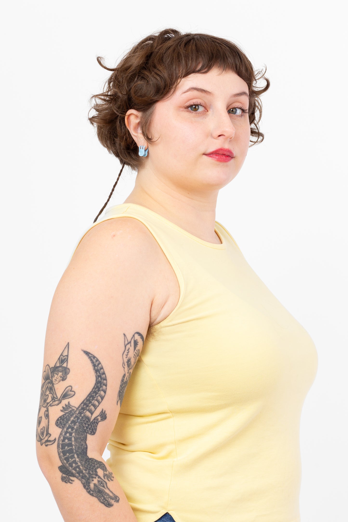 Mini Claw Clip Hoops in Sky