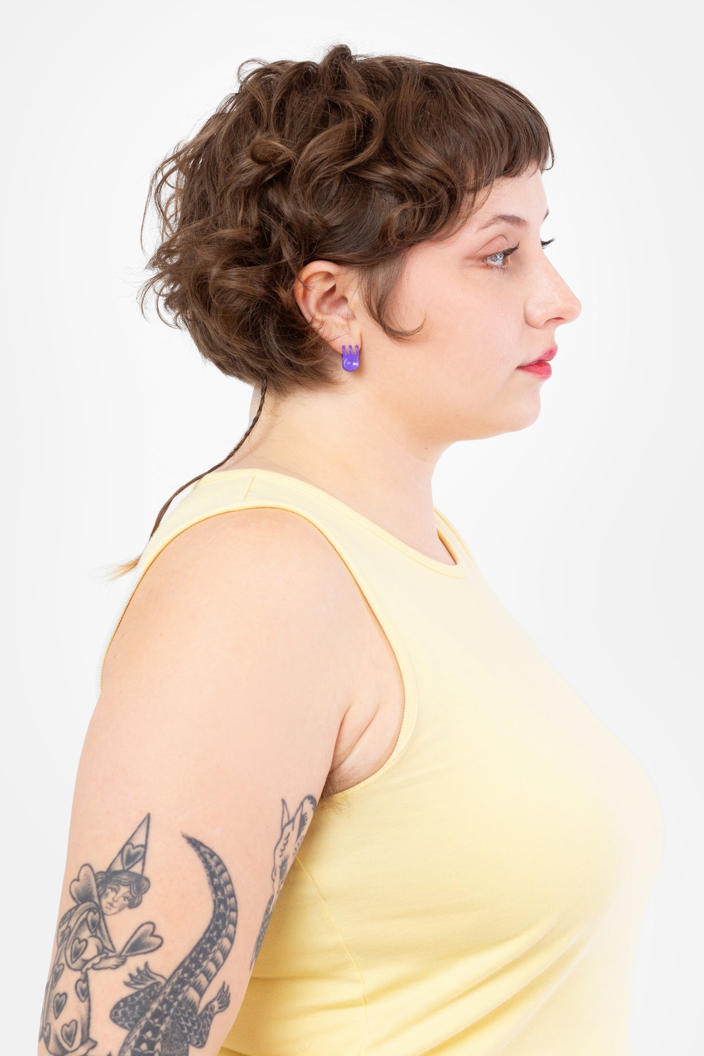 Mini Claw Clip Hoops in Fig